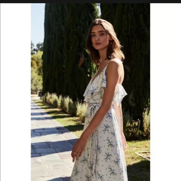 Wayf- The Claudia Ruffle Faux Wrap Gown - Picture 2 of 10